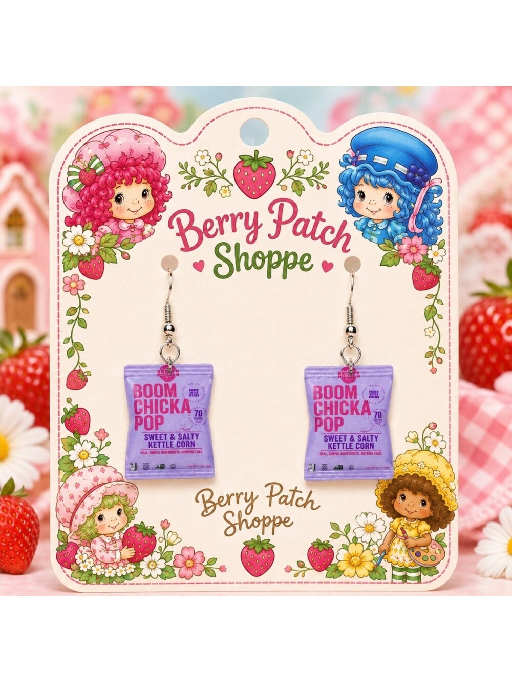 Fun Jewelry Mini Boom Chicka Pop Kettle Popcorn Novelty Hypoallergenic Earrings